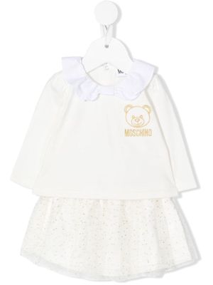 Moschino Kids glitter-spot tutu skirt - White