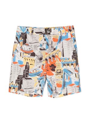 Moschino Kids graphic-print Bermuda shorts - Neutrals