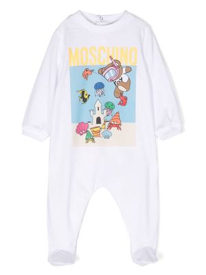 Moschino Kids graphic-print cotton pajama - White