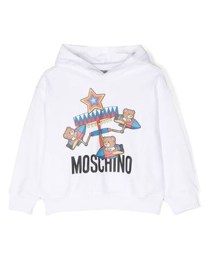 Moschino Kids graphic-print long-sleeve hoodie - White