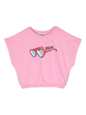 Moschino Kids graphic-print piqué T-shirt - Pink