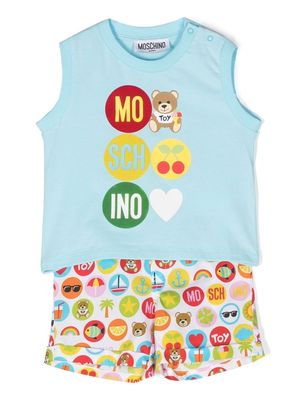 Moschino Kids graphic-print shorts set - Blue