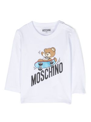Moschino Kids graphic-print stretch-cotton T-shirt - White