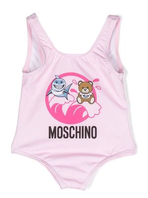 Moschino Kids graphic-print swimsuit - Pink