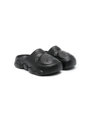 Moschino Kids Gummy Teddy-Bear-motif sandals - Black