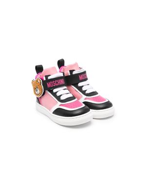 Moschino Kids high-top leather sneakers - Pink