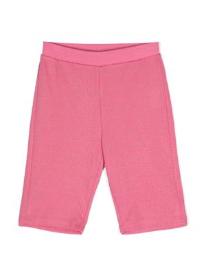Moschino Kids jacquard-logo shorts - Pink