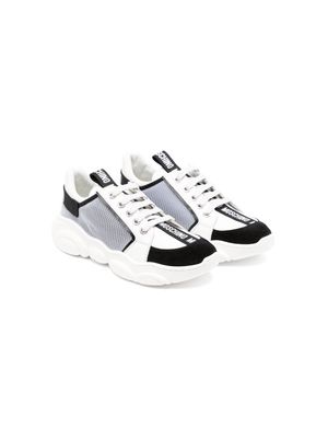Moschino Kids lace-up fastening sneakers - White