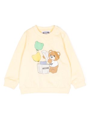 Moschino Kids Leo Teddy cotton sweatshirt - Yellow
