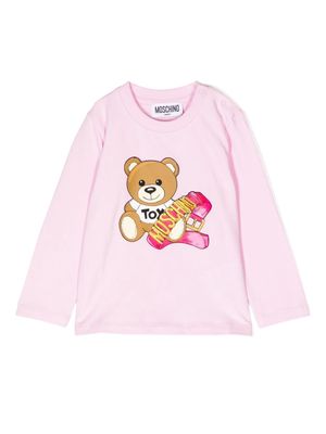 Moschino Kids Leo Teddy long-sleeved T-shirt - Pink