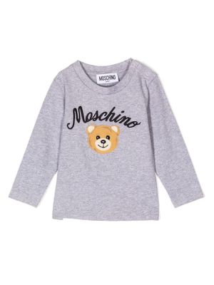 Moschino Kids Leo Teddy shoulder-fastening sweatshirt - Grey