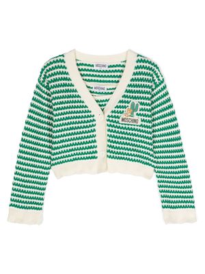 Moschino Kids logo-appliqué knitted set - Green