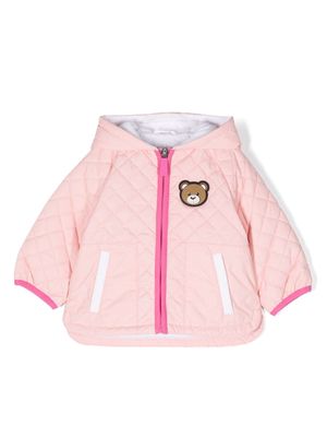 Moschino Kids logo-appliqué padded jacket - Pink