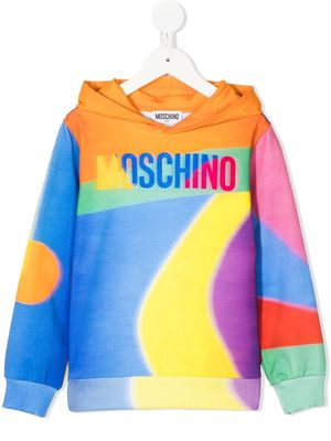 Moschino Kids logo colour-block hoodie - Multicolour