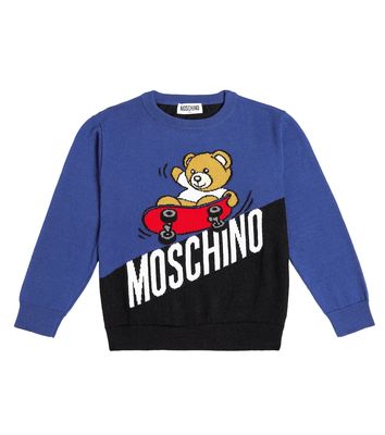 Moschino Kids Logo cotton and wool sweater