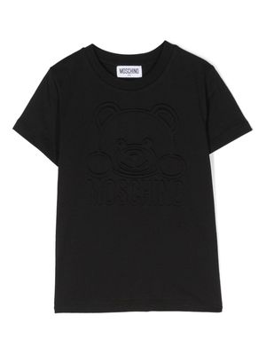Moschino Kids logo-embossed cotton T-shirt - Black