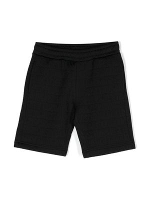 Moschino Kids logo-embossed jersey track shorts - Black