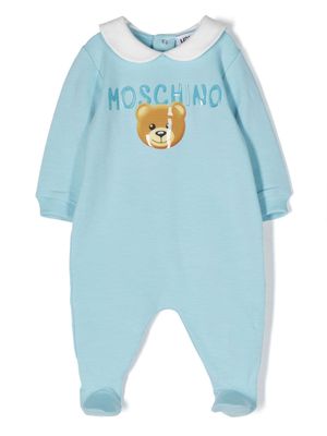 Moschino Kids logo-embossed stretch-cotton pyjama - Blue