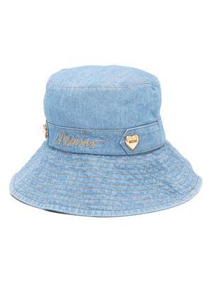 Moschino Kids logo-embroidered bucket hat - Blue
