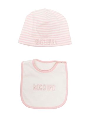 Moschino Kids logo-embroidered cotton sun hat - Pink