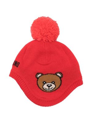 Moschino Kids logo-embroidered knitted hat