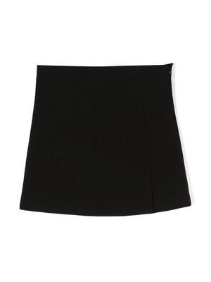 Moschino Kids logo-embroidered slip-on skirt - Black