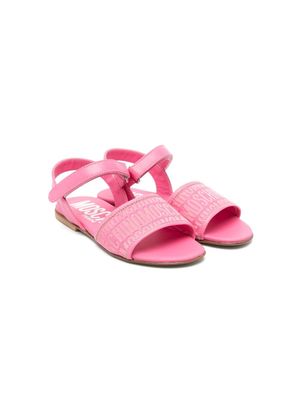 Moschino Kids logo-jacquard flat sandals - Pink