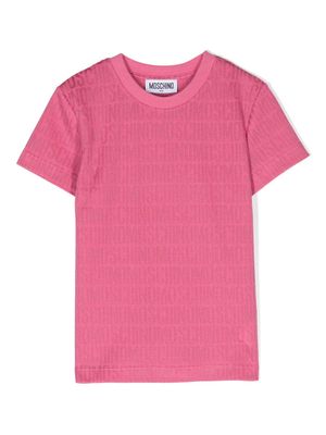Moschino Kids logo-jacquard ribbed-knit top - Pink