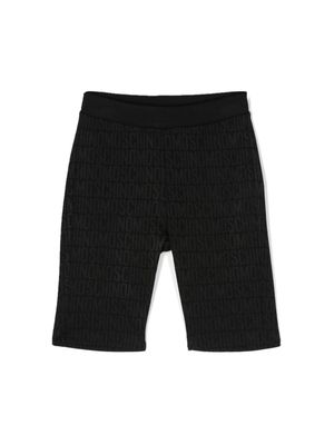Moschino Kids logo-jacquard ribbed shorts - Black