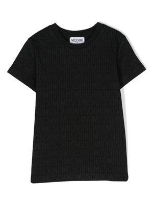 Moschino Kids logo-jacquard ribbed T-shirt - Black