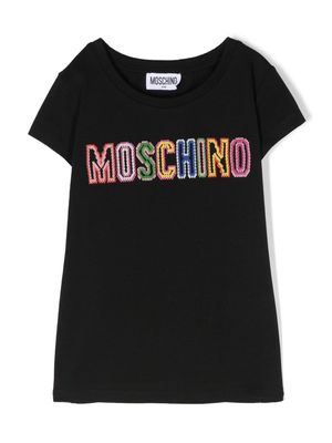 Moschino Kids logo-jacquard short-sleeved T-shirt - Black