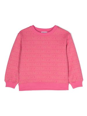Moschino Kids logo-jacquard sweatshirt - Pink