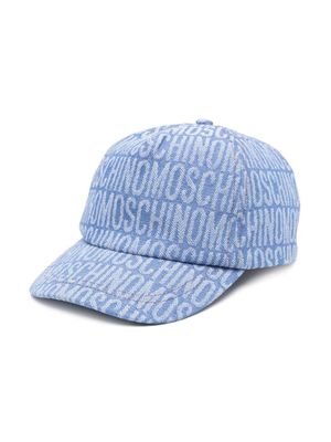 Moschino Kids logo-jacquard two-tone baseball cap - Blue