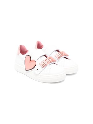 Moschino Kids logo-lettering sneakers - White