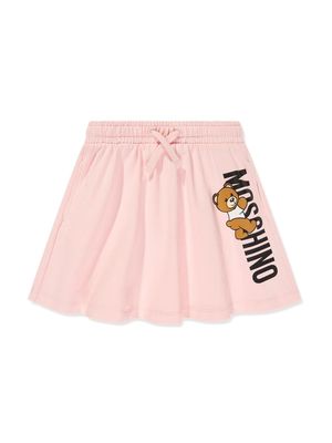 Moschino Kids logo-print A-line skirt - Pink