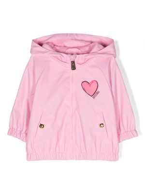 Moschino Kids logo-print bomber jacket - Pink