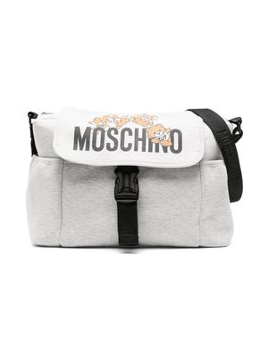 Moschino Kids logo-print changing mat and bag set - Grey