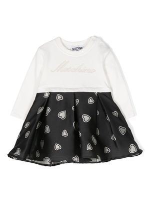 Moschino Kids logo-print cotton-blend dress - Black