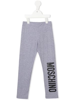 Moschino Kids logo-print cotton-blend leggings - Grey