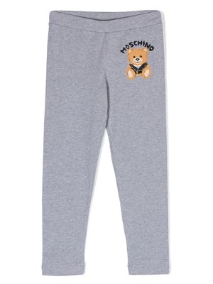 Moschino Kids logo-print cotton leggings - Grey