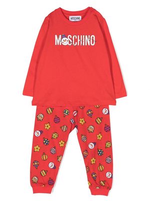 Moschino Kids logo-print cotton pajamas set - Red