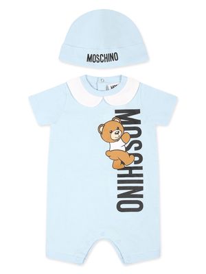 Moschino Kids logo-print cotton shorties set - Blue
