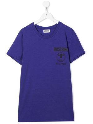 Moschino Kids logo-print cotton T-shirt - Purple