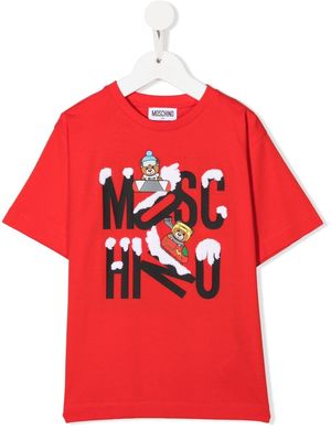 Moschino Kids logo-print cotton T-shirt - Red