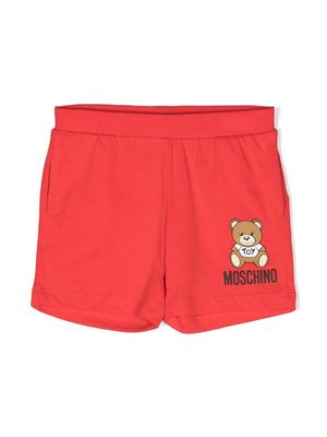 Moschino Kids logo-print detail shorts - Red