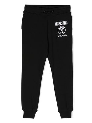 Moschino Kids logo-print detail track pants - Black