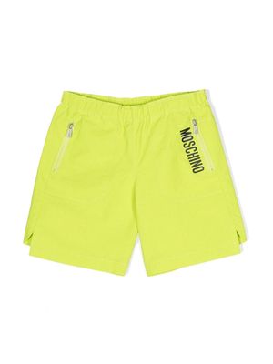 Moschino Kids logo-print elasticated-waistband shorts - Green