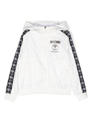 Moschino Kids logo-print jacket - White