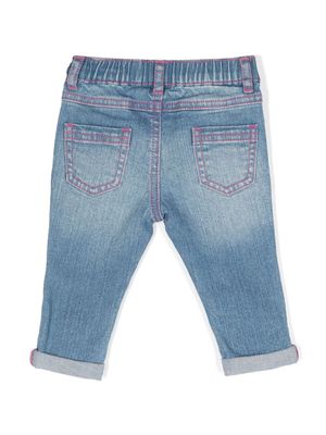 Moschino Kids logo-print jeans - Blue