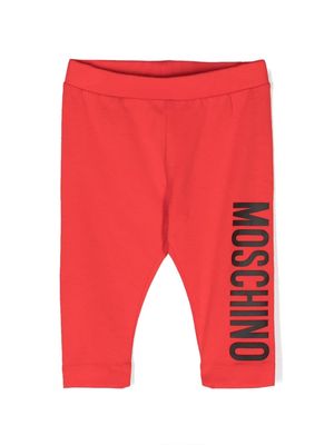 Moschino Kids logo-print jersey leggings - Red